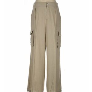 Tahari High Rise Linen Pants - Tan